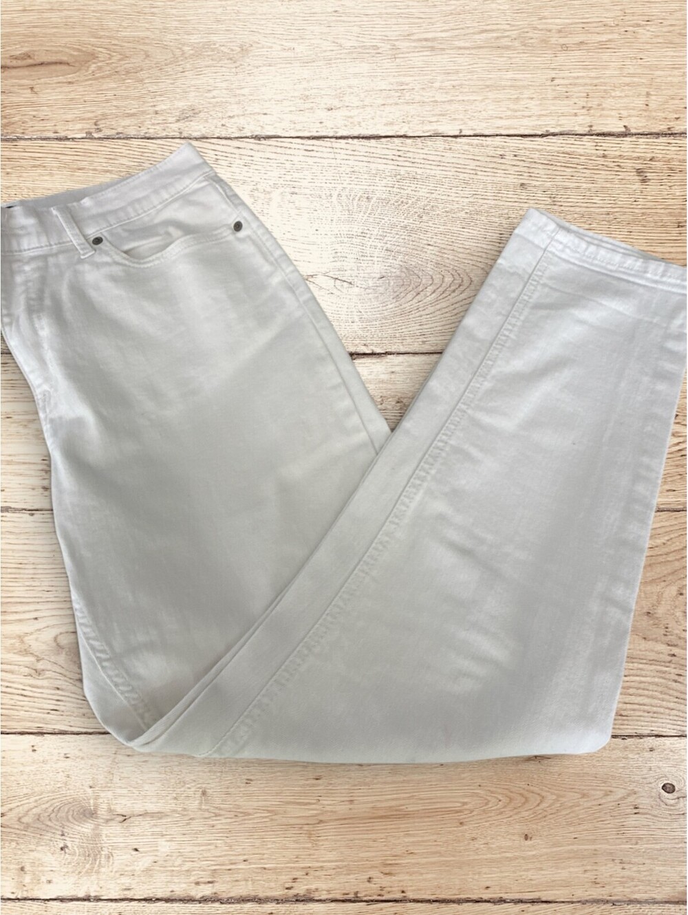 Banana Republic Girlfriend Jeans Womens 30/10 White Straight Leg Stretch Denim